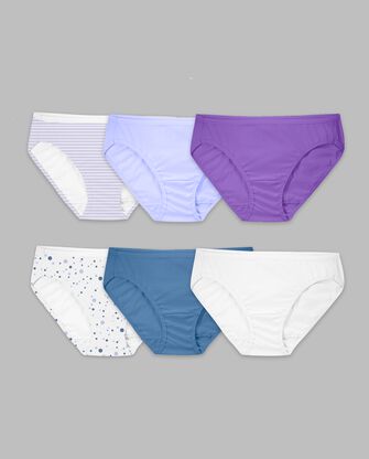 Women's Cotton Bikini Panty, Assorted 6 Pack 