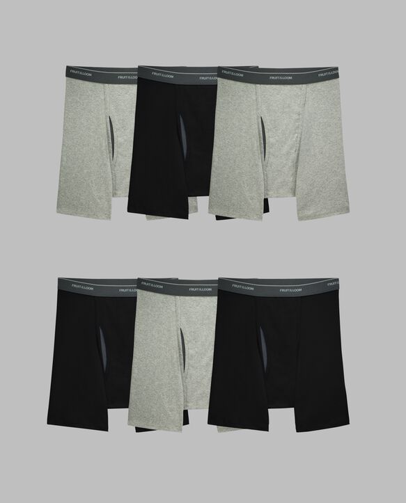 Men's CoolZone® Boxer Briefs, Black and Grey 5+1 Bonus Pack ASST