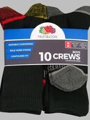 Boys' Sport Crew Socks, 10 Pack BLACK