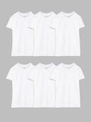 Big Men's Short Sleeve Crew T-Shirt, White 6 Pack White