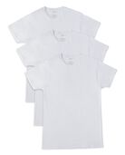 Men's Breathable Crew Neck T-Shirts, 3 Pack, Size 2XL White