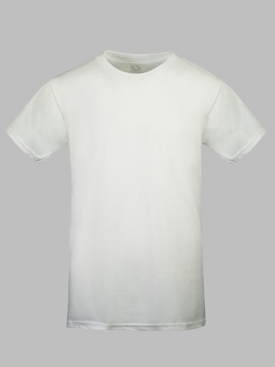 Boys' Short Sleeve Crew T-Shirt, White 7 Pack White