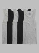 Men's A-Shirt, Black and Gray 5 Pack Assorted