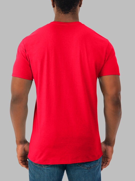 Men's Soft Short Sleeve Crew T-Shirt , 2 Pack Fiery Red