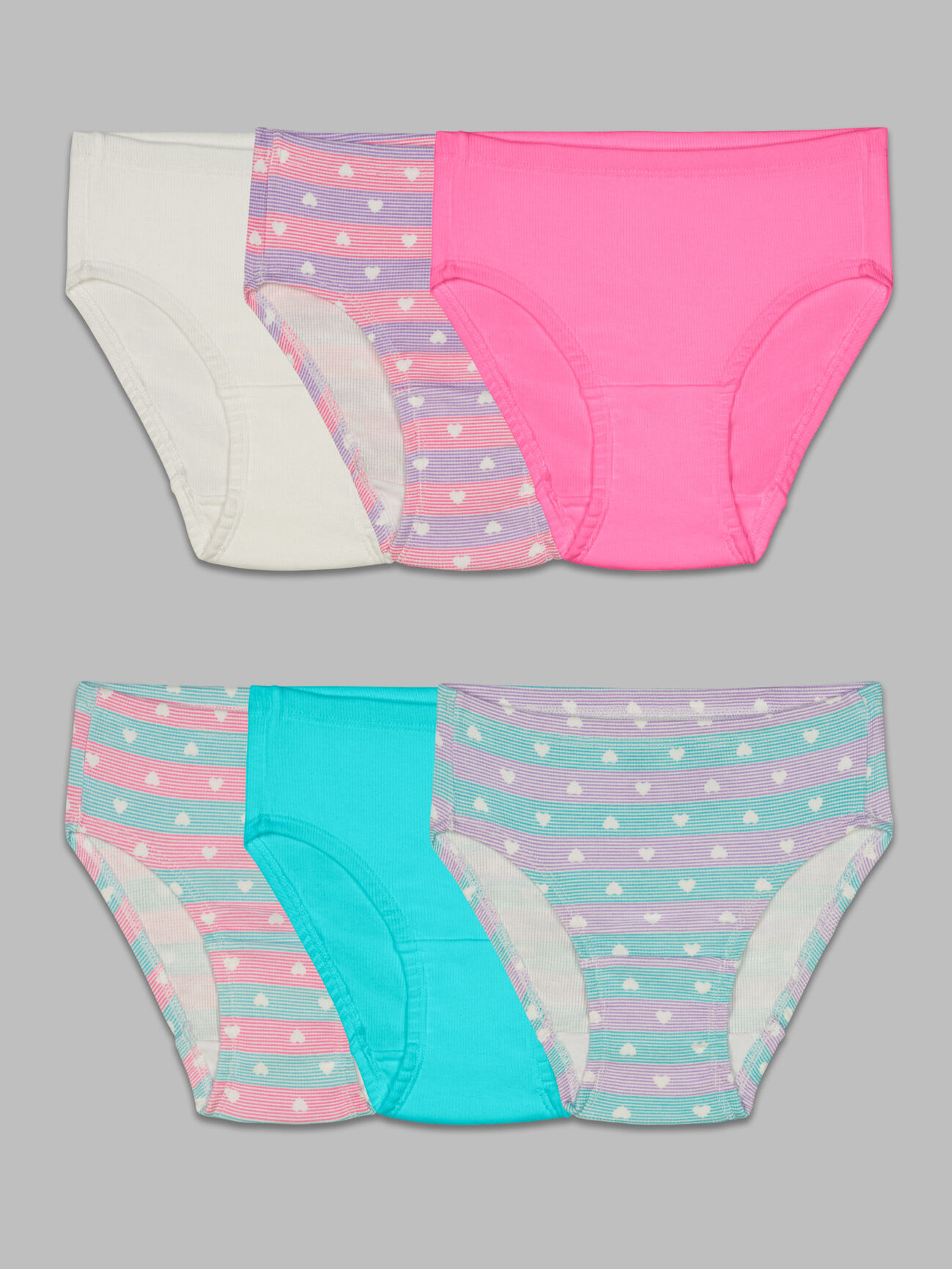 Toddler Girls' Flexible Fit Brief Underwear, 2T/3T Assorted 6 Pack