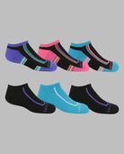 Girls' Active Cushioned No Show Socks, 6 Pack 