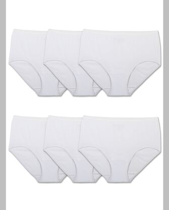 Women's Brief Panty, White 6 Pack WHITE