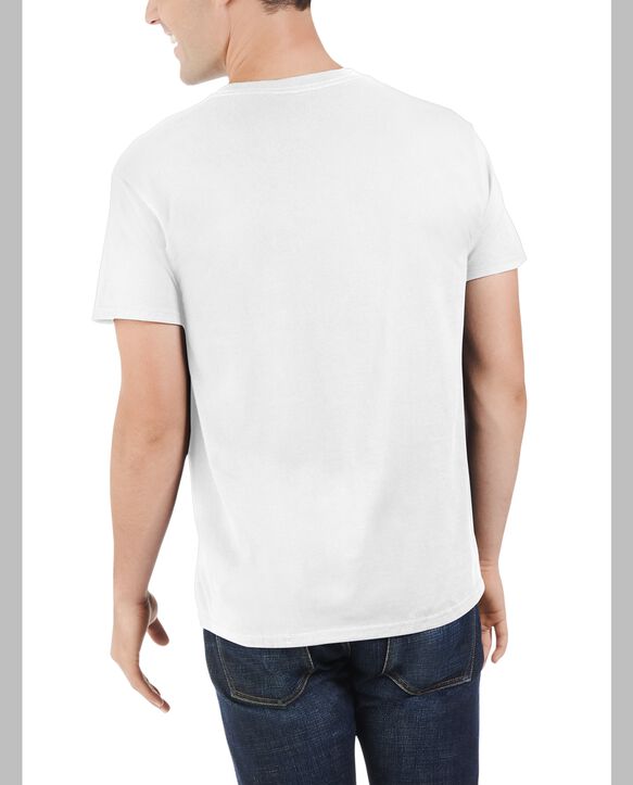 Men’s EverSoft Short Sleeve Pocket T-Shirt, Extended Sizes White
