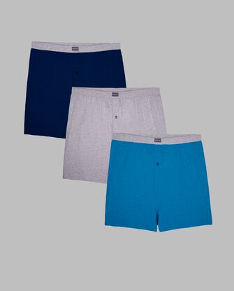 Men's Knit Boxers, Assorted 3 Pack 