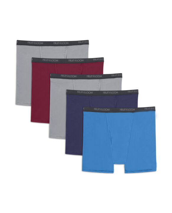 Big Men's Micro-Stretch Assorted Boxer Briefs, 5 Pack Assorted