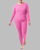 Women's Plus Size Thermal Crew Top & Bottom Set PINK BERRY/PINK BERRY