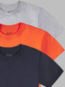 Boys' Supersoft Short Sleeve Crew T-Shirt, 3 Pack Tangerine Asst.