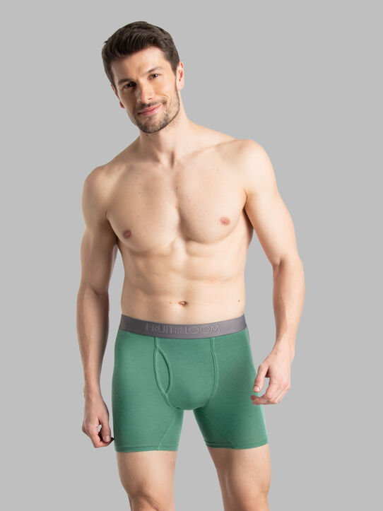 Fruit of the Loom Men's 360 Stretch Boxer Briefs (Quick Dry & Moisture  Wicking), Long Leg - Micro Stretch - 5 Pack Green/Blue/Grey, S price in UAE,  UAE