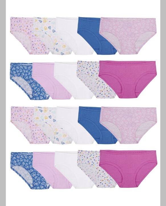 Girls' Assorted Cotton Hipster, 20 Pack ASSORTED