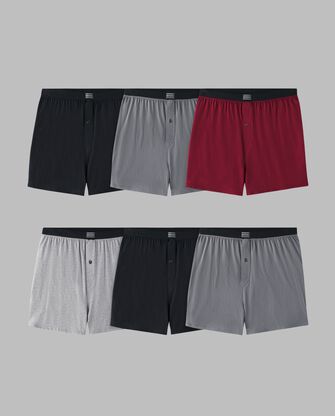 Men's Knit Boxers, Assorted 6 Pack 