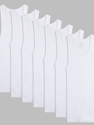Boys' Cotton A-Shirt, White 7 Pack 