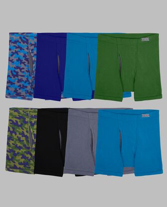 Boys' CoolZone® Boxer Briefs, Assorted Print and Solid 8 Pack ASSORTED