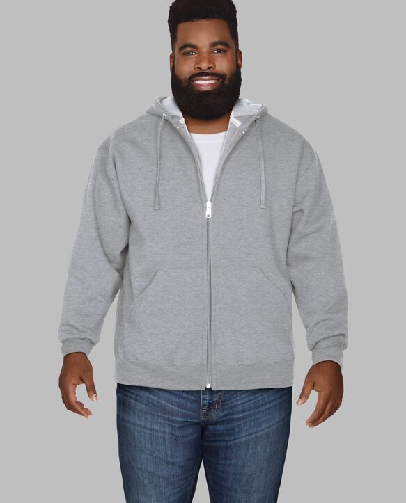 Big Men's Eversoft® Fleece Full Zip Hoodie Sweatshirt Grey Heather