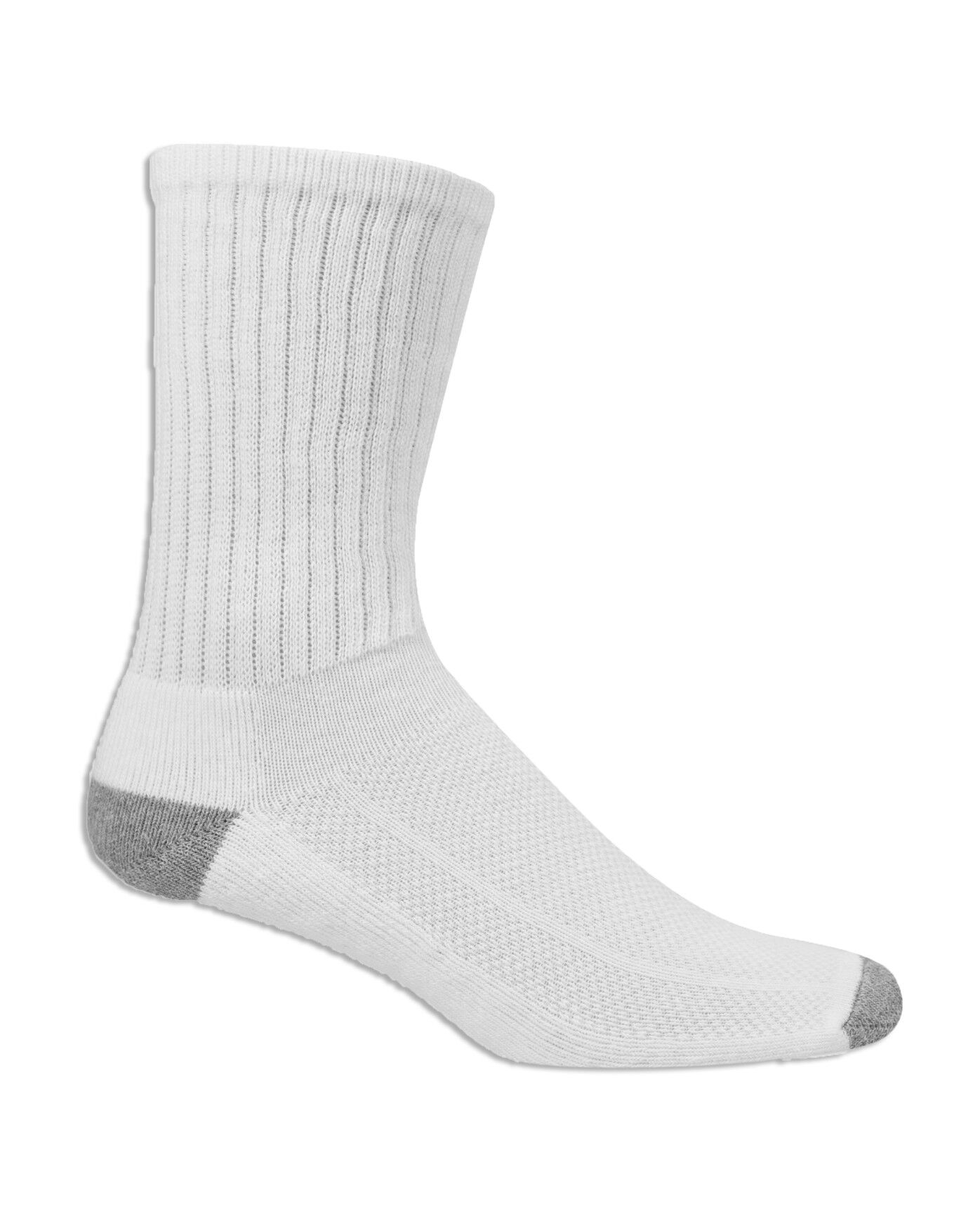 12-16 FRUIT OF THE LOOM K9021W6US-12-SP Crew Sock White PK6 Mens 