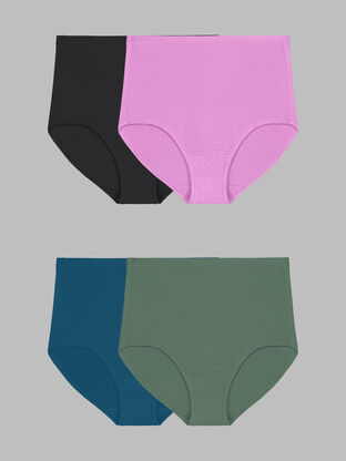 Women's Fruit of the Loom Getaway Collection™, Cooling Mesh Brief Underwear, Assorted 4 Pack 