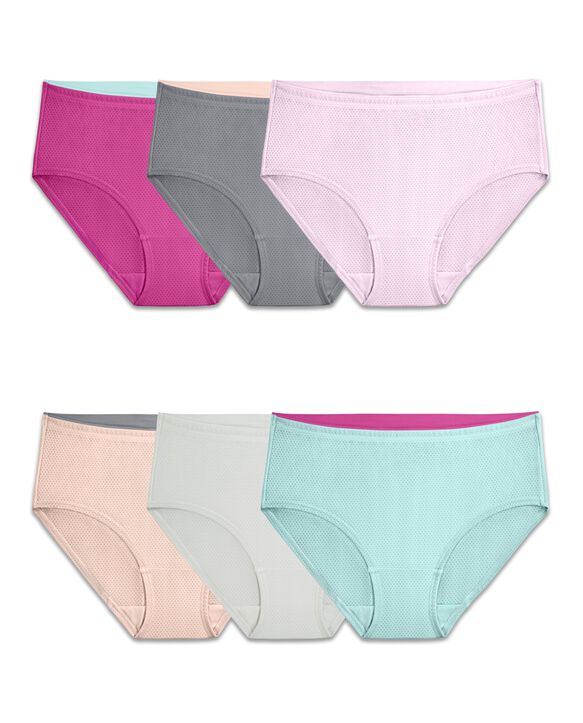 Women's Breathable Micro-Mesh Low-Rise Brief Panty, 6 Pack | Fruit