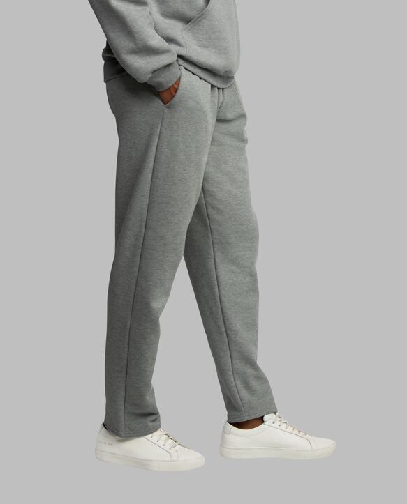 Men's Eversoft® Open Bottom Sweatpants, Extended Sizes Medium Grey Heather