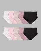 Women's Body Tone Cotton Brief Panty, Assorted 10 Pack ASSORTED