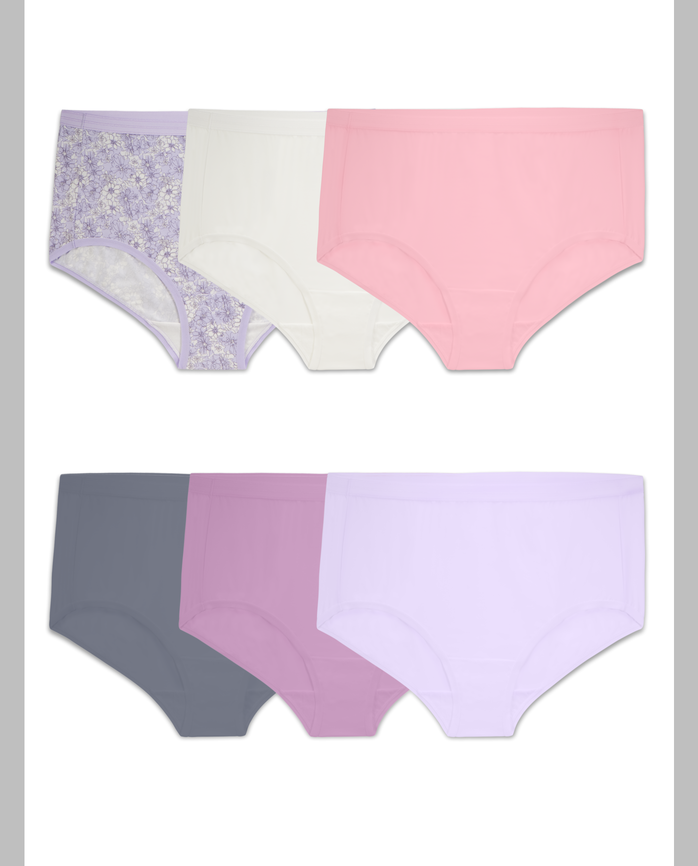 Women S Plus Fit For Me Microfiber Brief Panty 6 Pack Fruit