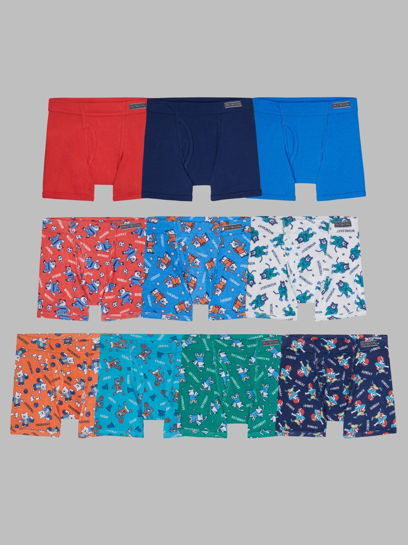 Toddler Boys'Eversoft®  Boxer Briefs, Assorted Print and Solid 10 Pack ASSORTED