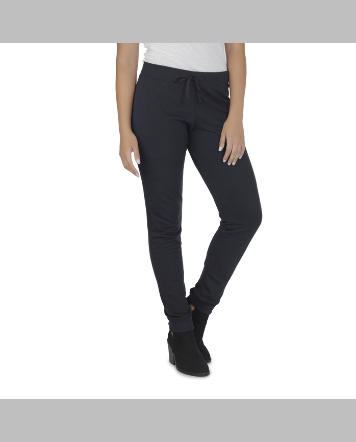 womens black cuffed joggers