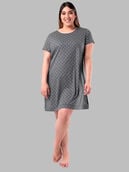 Women's Plus Fit for Me® Soft & Breathable Pajama Sleepshirt CHARCOAL PIN DOT