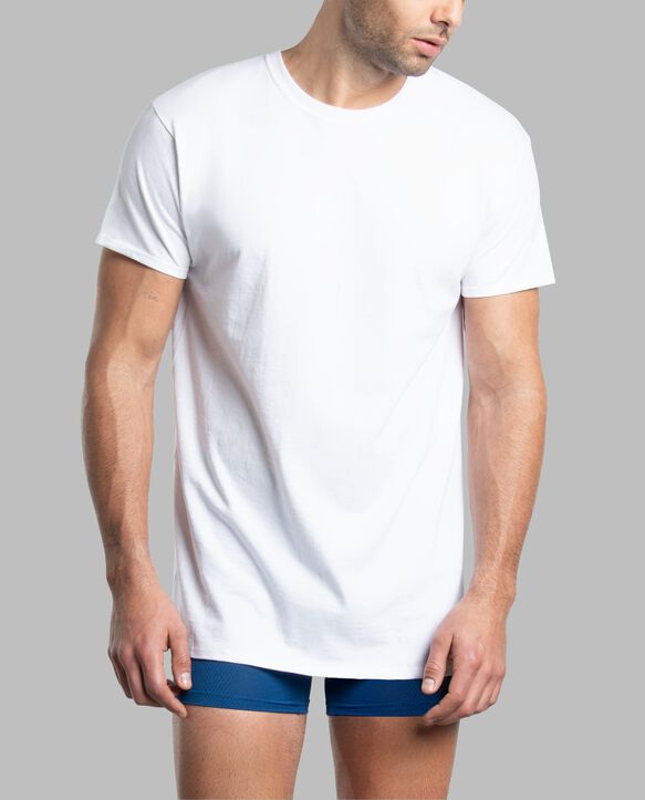 Men's Short Sleeve Breathable Cotton Crew T-Shirt, White 3 Pack White Ice