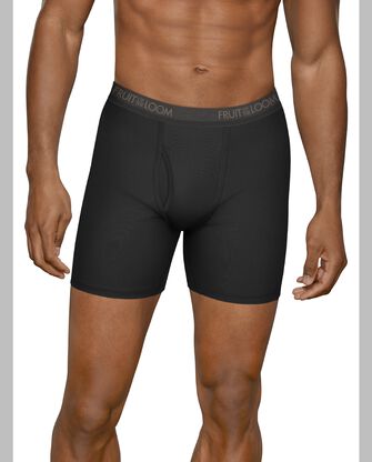 Men's Micro-Stretch Black and Gray Boxer Briefs, 4 Pack, Size 2XL 
