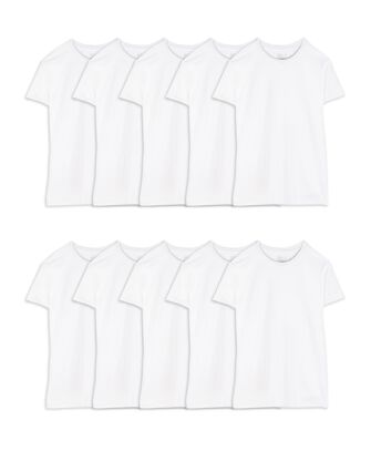 Men's White Crew Undershirt, 10 Pack 