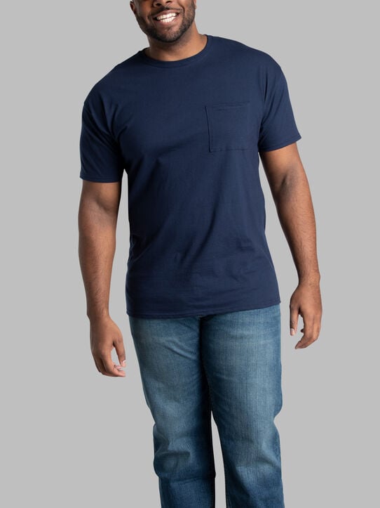 Tall Men's Eversoft®  Short Sleeve Pocket T-Shirt NAVY