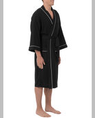Men's Soft Touch Waffle Robe, 1 Pack, Size 2XL BLACK