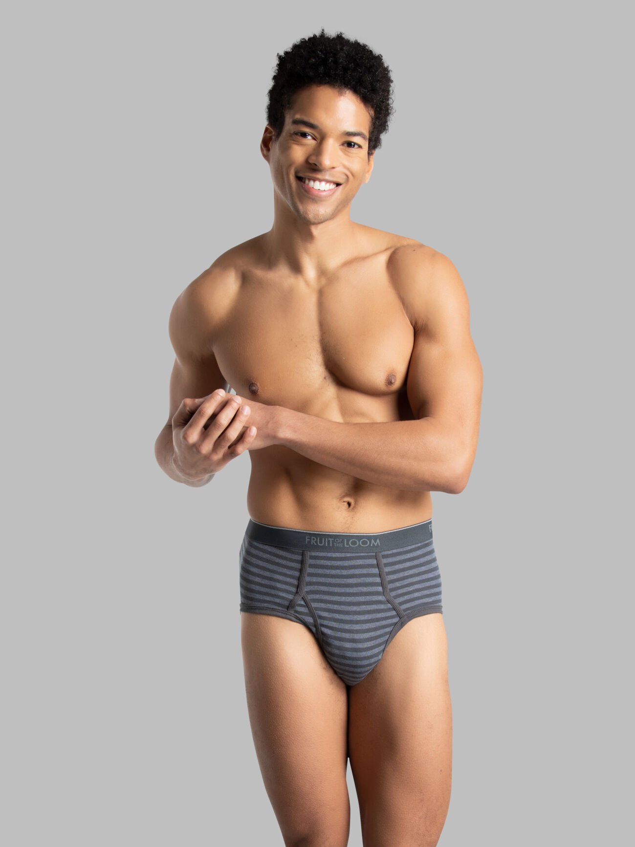 Men's Fashion Briefs, Assorted Stripe and Solid 6 Pack Assorted
