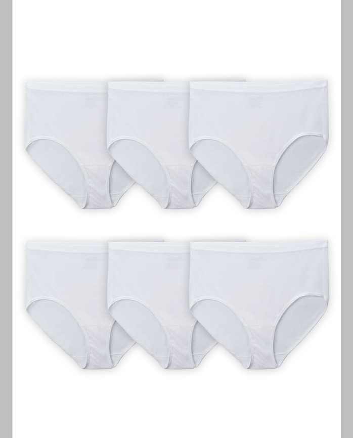 Women S Fit For Me By White Cotton Briefs 6 Pack