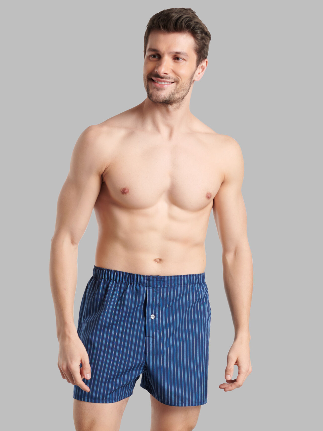 men's large blue plaid comfort flex boxer shorts