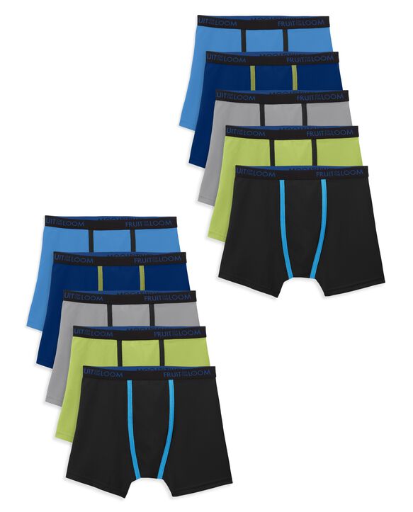 Boys' Breathable Boxer Briefs, 10 Pack ASSORTED