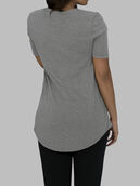 Women's Essentials Elbow Length V-Neck T-Shirt Oxford