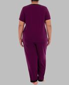 Women's Plus Fit for Me® Soft & Breathable V-Neck Pajama,  2 Piece Pajama Set BOYSENBERRY