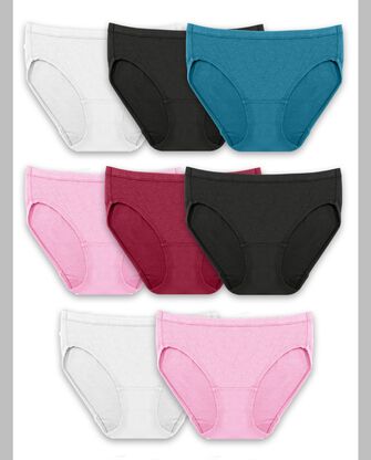 Women's Breathable Cotton Mesh Bikini Panty, Assorted 6+2 Bonus Pack 