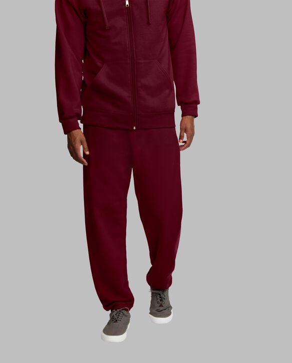Eversoft® Fleece Elastic Bottom Sweatpants, Extended Sizes Maroon