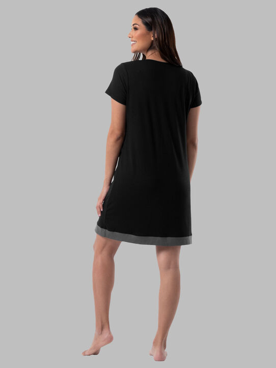 Women's Soft & Breathable Pajama Sleepshirt BLACK SOOT