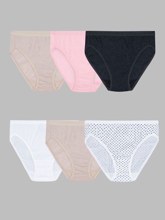 Women's Premium Ultra Soft Hi-Cut Panty, Assorted 6 Pack 
