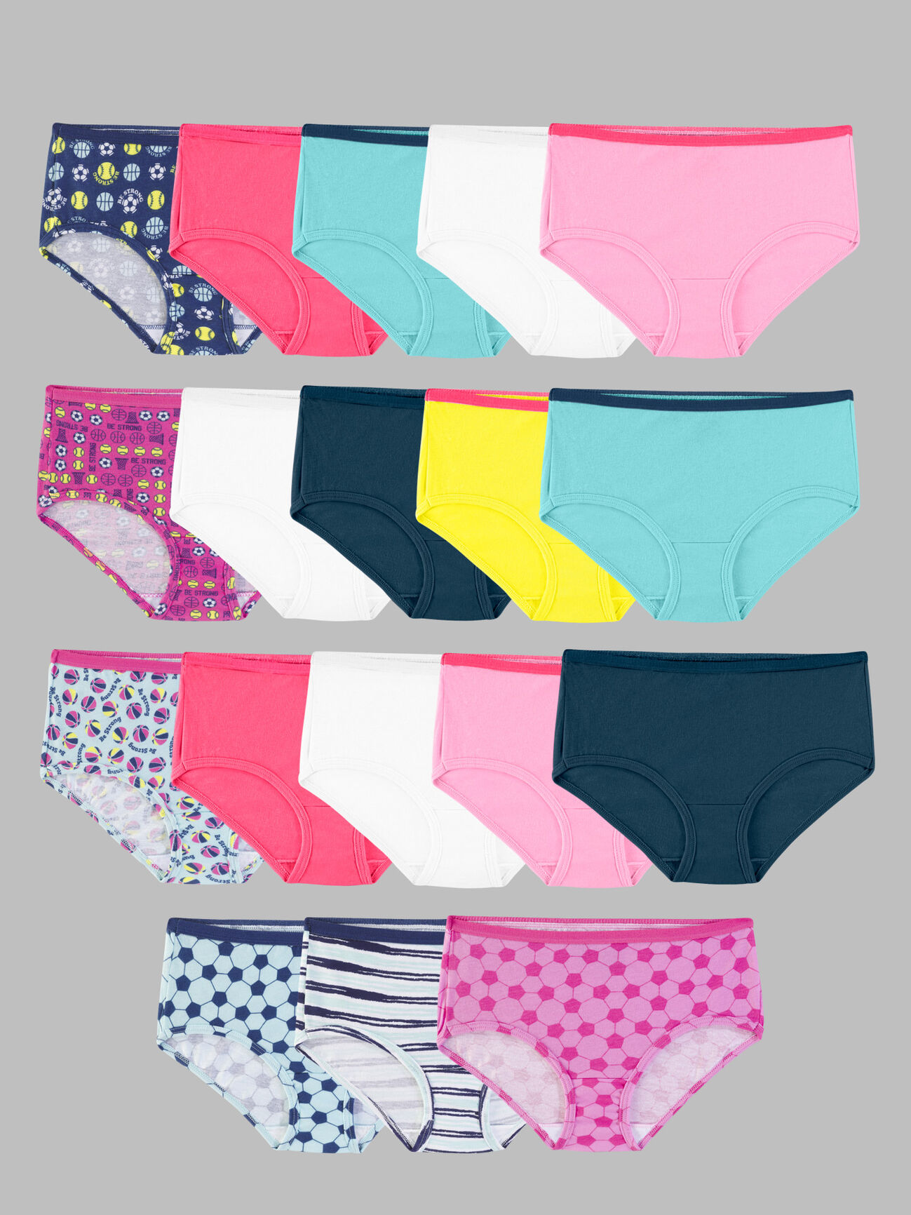 Girls'Eversoft® Brief Underwear, Assorted 14+4 Bonus Pack