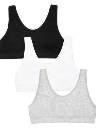 Fruit of the Loom Girls Sports Bra with Removable Pads, 2-Pack