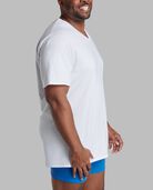 Tall Men's Short Sleeve V-neck T-Shirt, White 6 Pack White