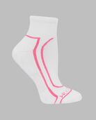 Women's Coolzone® Cushioned Cotton Ankle Socks, 6 Pack WHITE/PINK, WHITE/PURPLE, WHITE/GREY, WHITE/BLUE, WHITE/PINK, WHITE/LAVENDAR